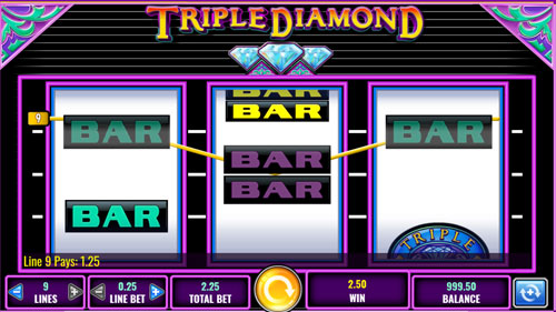 Triple Diamond Slot Online Bar Win