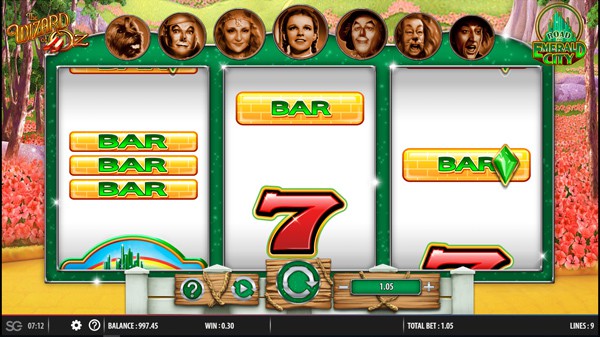 The Wizard of Oz Road to Emerald City Slot Machine