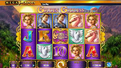 Golden Goddess Mega Jackpot Slot Reels