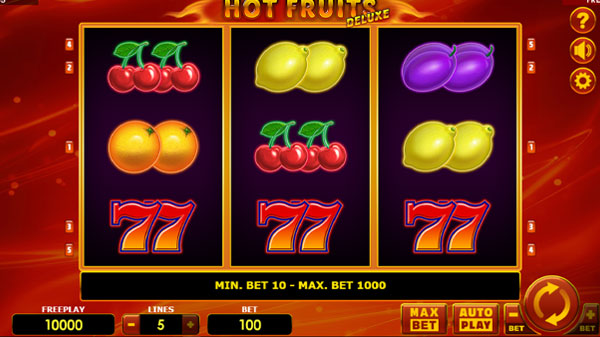 Hot Fruits Deluxe Slot Paylines