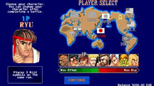 Street Fighter II: The World Warrior Slot Player Select
