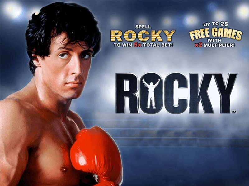 Rocky slots machine logo