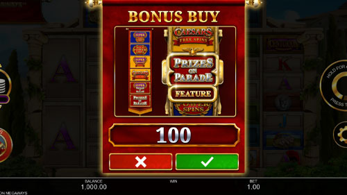 Centurion Megaways Slot Bonus Buy