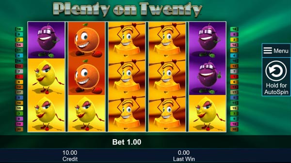Plenty on Twenty Slot Machine Reels