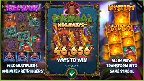Primal Megaways Slot Features